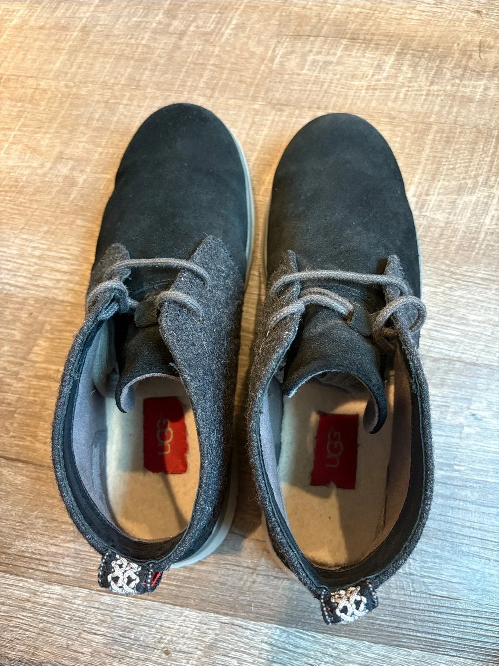 UGG Freamon Wool & Suede Chukka Boots Men's 10 Black & Gray